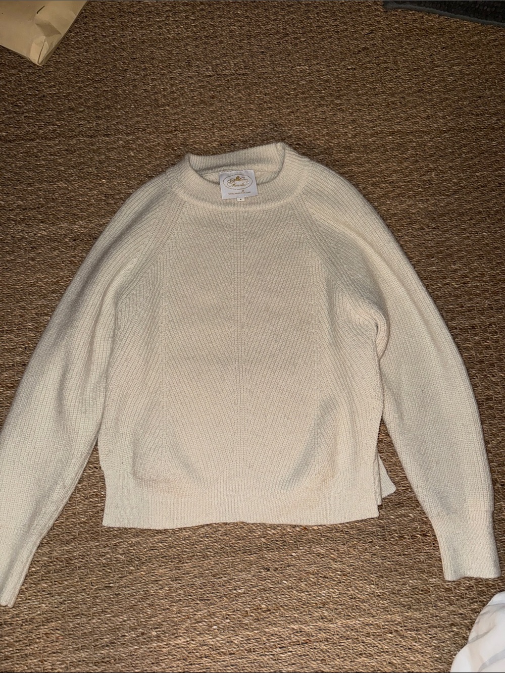 Women's Cream Crewneck Knit Sweater - Casual Everyday Pullover